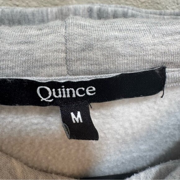 Quince Women Supersoft Fleece Pullover Hoodie Gray Outerwear M Athleisure - Picture 4 of 10